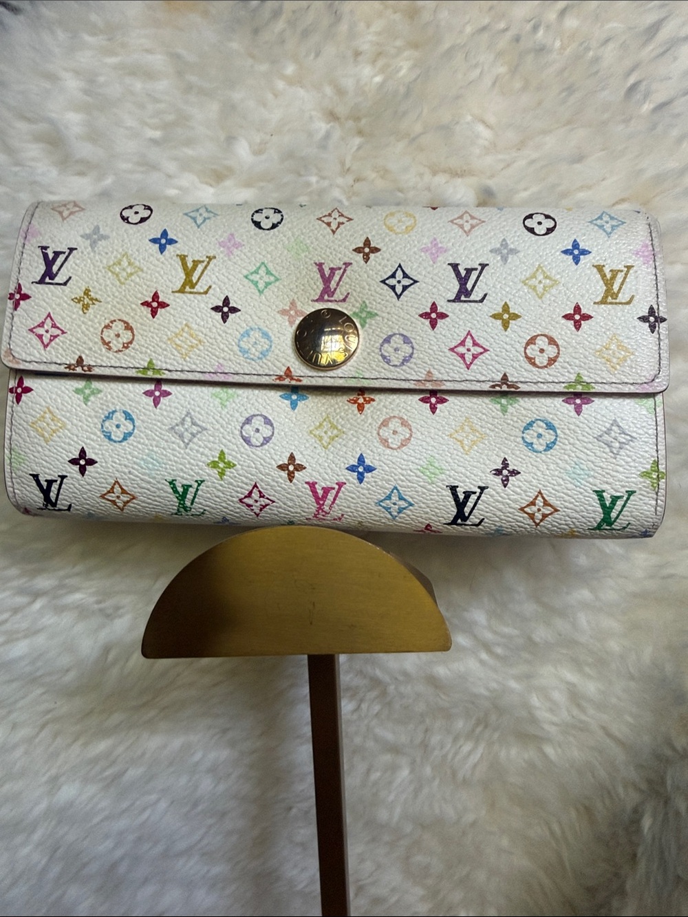 Louis Vuitton Multicolor Murakami Monogram White Canvas Long Wallet